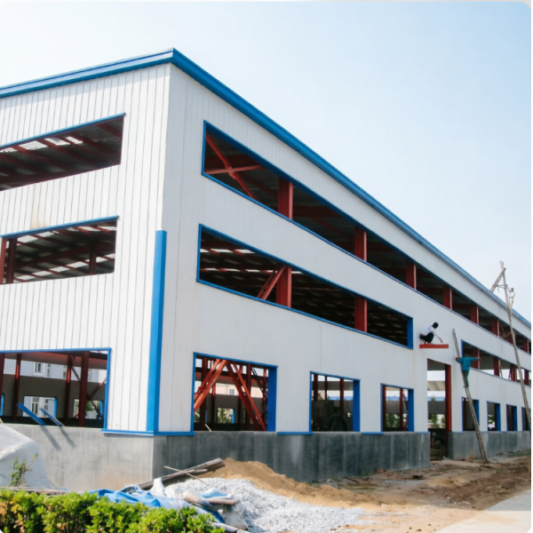 Corrosion Resistant Fireproof Multi-storey Prefabricated Steel Structure Building for Industrial Use
