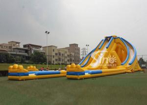 China 12m high 3 lanes giant inflatable hippo water slide for adults and kids outdoor inflatable water park fun on sale