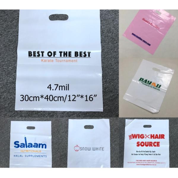 0.08mm Die Cut Handle Plastic Bag For Shopping/ Plastic Die Cut Bags/Strong Shopping Bags With Handle