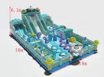 Blue Inflatable Commercial Bouncy Castle With Slides Obstacles