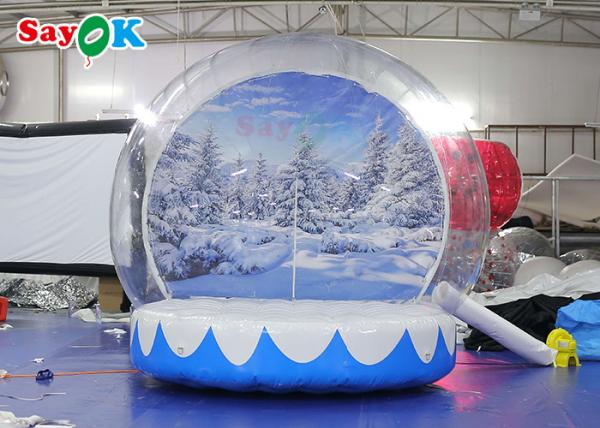 0.6mm PVC Inflatable Yard Decorations Christmas Background Wall Human Snow Globe Photo Booth