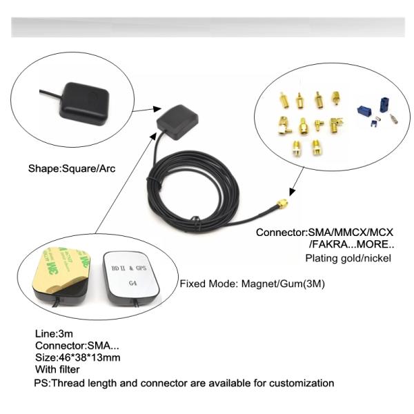Dual Band Gps Antenna For Car Tracker 25DBI High Gain Vertical Polarization