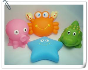 Custom Soft Plastic Rubber Bath Toys Sea Animal Shaped Phthalate Free PVC