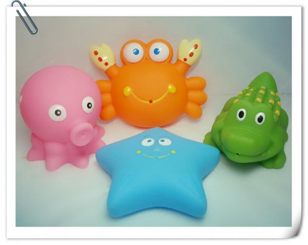 Quality Custom Soft Plastic Rubber Bath Toys Sea Animal Shaped Phthalate Free PVC for sale