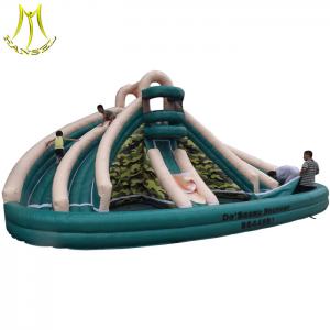 China Hansel cheap amusement bouncy castle inflatable slide with pool for kids game center on sale