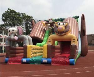 Wholesale Giant Outdoor Inflatable Forest Animal Dry Slide Huge Inflatable Monkey Elephant Dry Slide For Commercial Sale from china suppliers