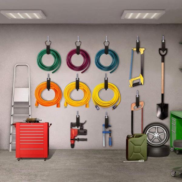 Heavy duty hook and loop cable organizer in use