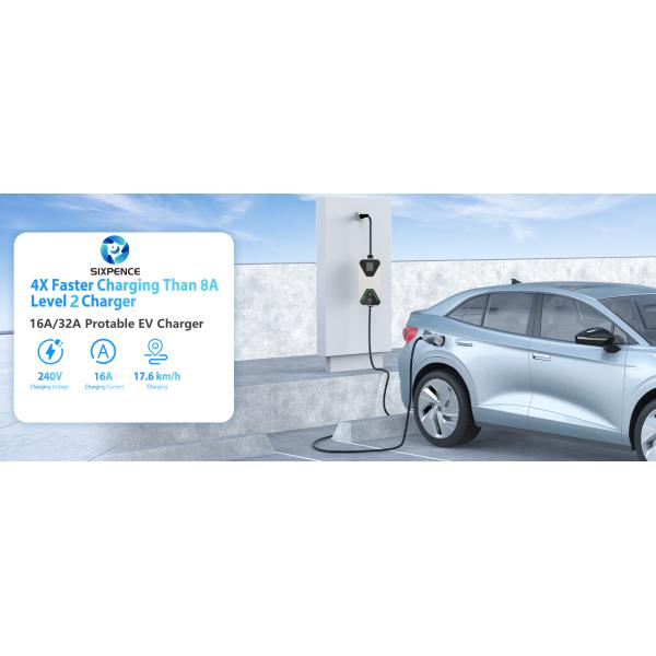 Tesla 16A 32A EV Portable Charger Bluetooth Maximum Safety With Multiple Protections