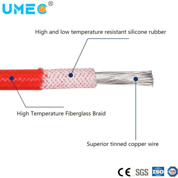 Electric Rubber 10AWG 12AWG Silicone Fiberglass Braid Wire Srml Wire High Temperature Motor Lead Wire