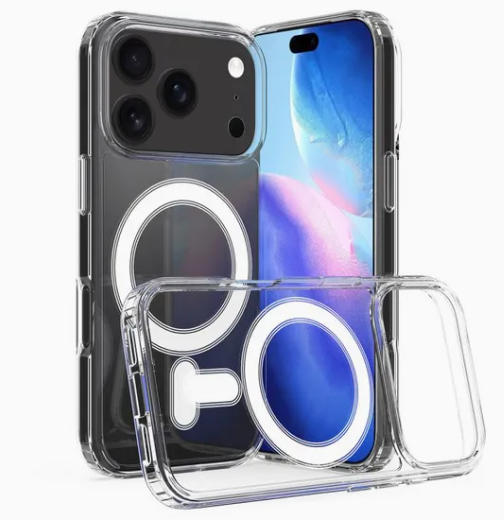 iPhone 17 Pro Max MagSafe Clear Case PC+TPU Hybrid Shockproof