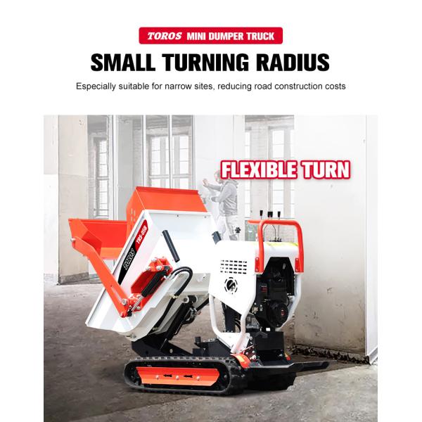 Manual Automatic Small Crawler Dumper 500-800KG Gasoline Powered