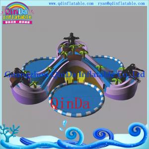 Wholesale large adult size inflatable water slide with pool, jumbo water slide inflatable pool from china suppliers