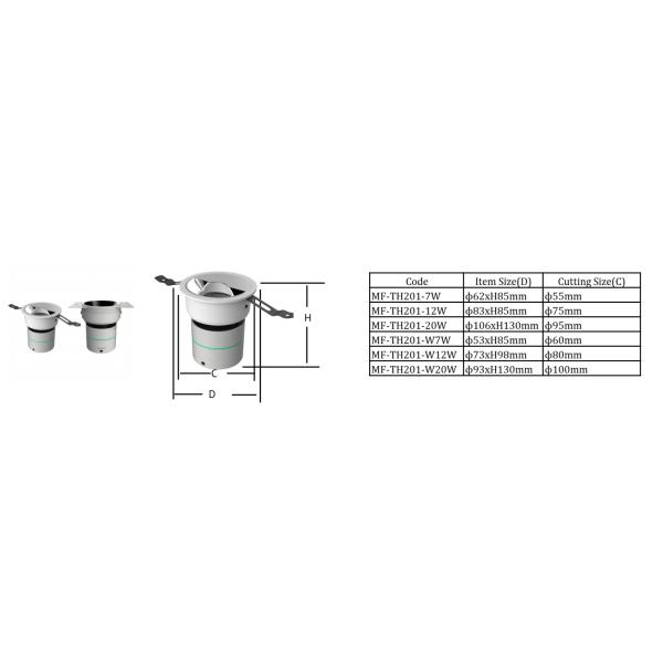5W/7W/8W/12W/20W LED Spot Down Light Ceiling Angle Adjustable Recessed Aluminum Modern Indoor Lighting