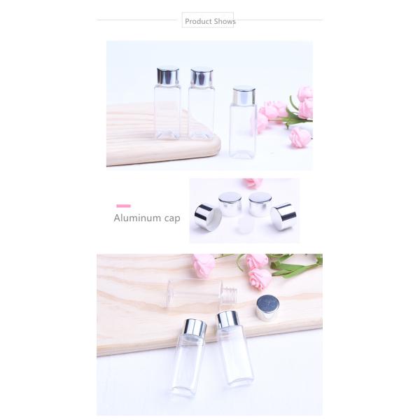 Clear Plastic Cosmetic Containers , Square Plastic Bottles With Aluminum Lids