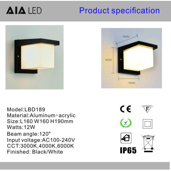 squareness IP65 UP Down surface outdoor led wall lamp external wall lamp COB Exterior led wall light for villa