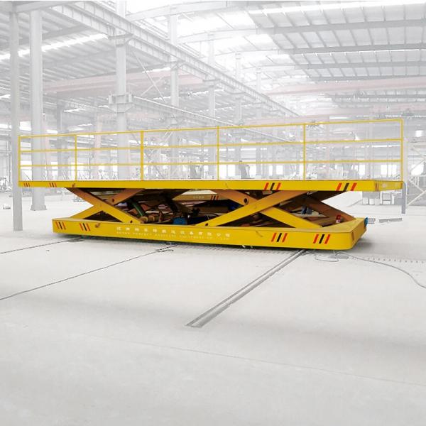 material handling lifting trolley with scissor lifting table transfer carriage