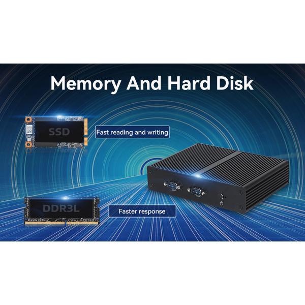 Fanless Industrial Mini PC With Intel Celeron J4125 Processor DDR3 And Dual COM