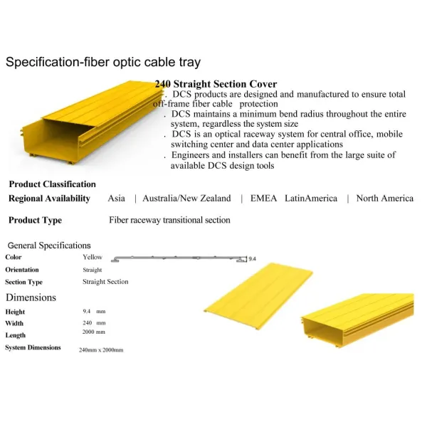 Yellow Fiber Duct PVC Plastic Cable Tray ABS Raceway