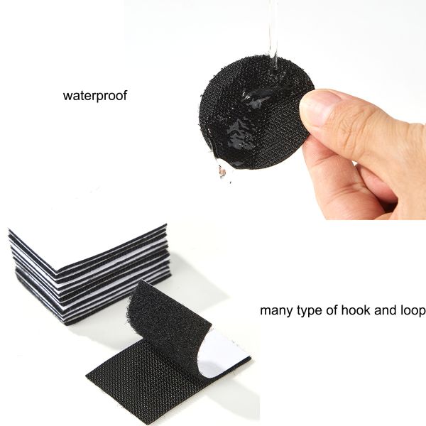 DANSKY Custom Hook and Loop Nylon Reusable Polka Dot Round Adhesive Quiet Hook and Loop Die Cut Hook and Loop
