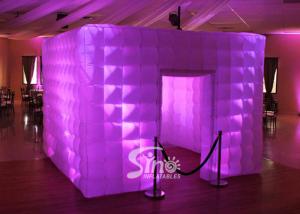 Wholesale 4x4m tube LED light inflatable photo booth for parties n film events from china suppliers