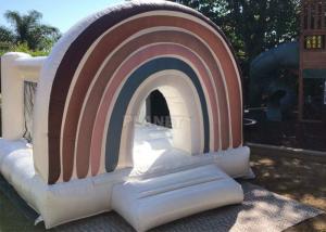 China Adults Kids PVC Inflatable White Wedding Bouncy Castle Rainbow Bounce House on sale