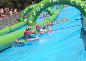 Wholesale 100×3m Giant PVC Tarpaulin Inflatable Slip Slide The City For Adult Inflatable Water Slide from china suppliers