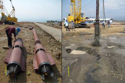 Vibro Replacement Stone Columns , 150 kW Foundation Columns Construction Vibro Flotation