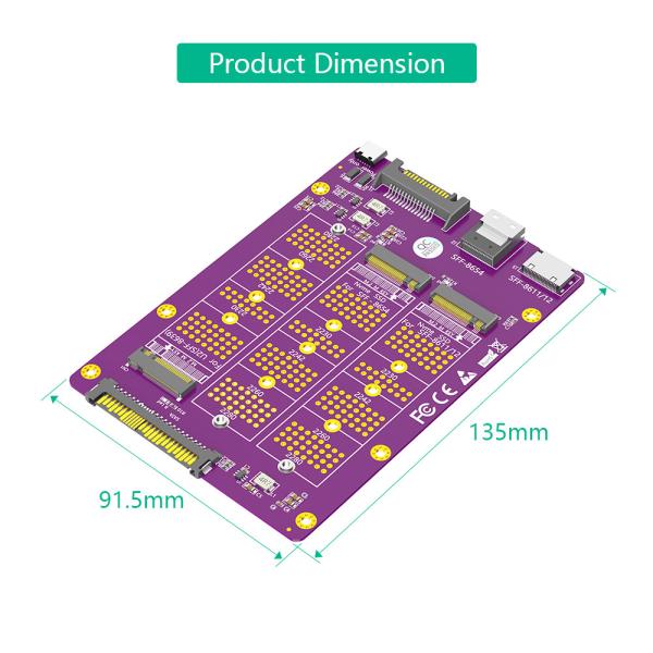 SFF 8612 U.2 M.2 NGFF Adapter 2260mm 2280mm SFF 8654