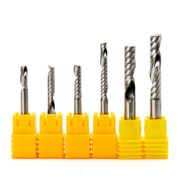 YingBa Factory Sales High Quality 3.175mm-6mm Carbide Single Flute Spiral End Mill Cnc Bit for Cutting Wood PVC Acrylic Aluminum