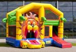 Jumper Lion Bounce House Combo With Roof / Mutiplay Overdekt Leeuw Toddler