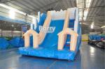 White And Blue Inflatable Water Slides / PVC Tarpaulin OEM Childrens Outdoor