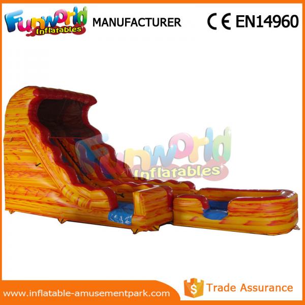 Quality Volcano Giant Dual Slide Inflatable Slip And Slide 0.55mm PVC Tarpaulin for sale