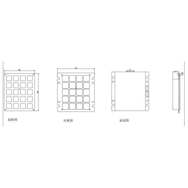 Vandal Proof Personalized Keyboard 9 Pin 20 Keys Type Stainless Steel Material