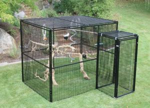 Welded Wire Lifestyle Deluxe Metal Bird Aviary Powder Coated Black Color