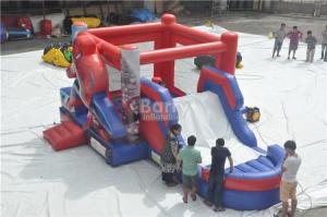 Wholesale Spiderman Bouncy Castle , Round Inflatable Bouncer Combo With Slide from china suppliers