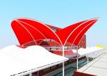 PVDF Or PTFE Tensile Membrane Canopy Steel Frame For Shopping Mall