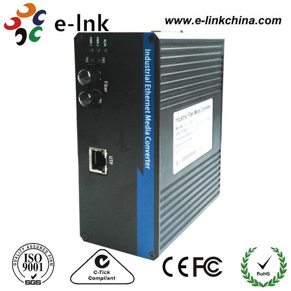 Quality Multimode Industrial Ethernet Media Converter Switch Din Rail Mount ST Connector for sale