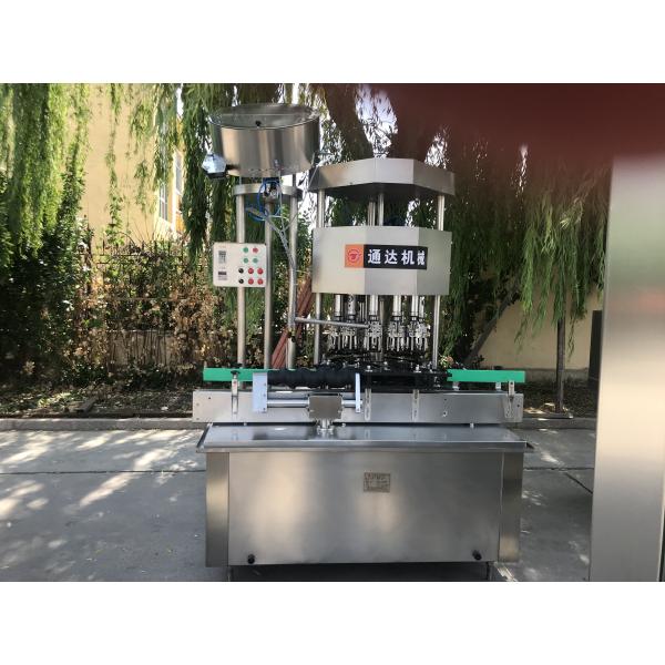 Full Automatic Bottle Filling And Capping Machine , Factory Glass Bottle Aluminum Capping Machine
