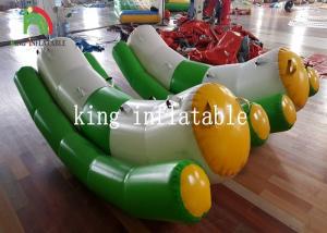 China Green / White Single / Double Tube 0.9mm PVC Inflatable Water Toy / Totter / Seesaw on sale