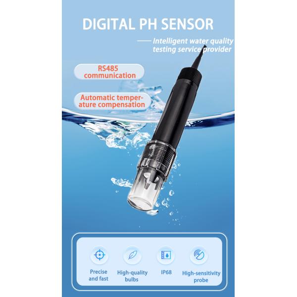 5m Standard Cable Water Sensor Probe IP68 Protection pH and Temperature Compensation