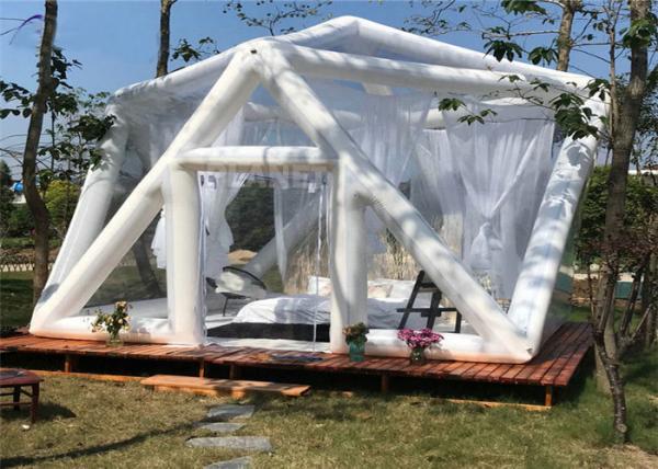 Portable Large Clear Bubble House Inflatable Triangle Transparent PVC Inflatable Camping Tent