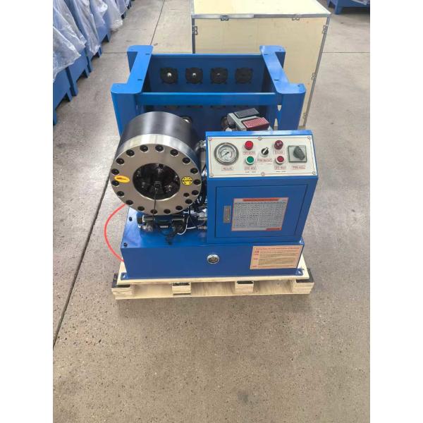 2 Inch Electric Blue Color Automatic Hose Swaging Machine With Rack And Fast Change Mould Tools Portable Hydraulic Crimper High Pressure