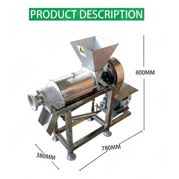 Juice Extractor 1.1kw Automatic Food Processing Machines