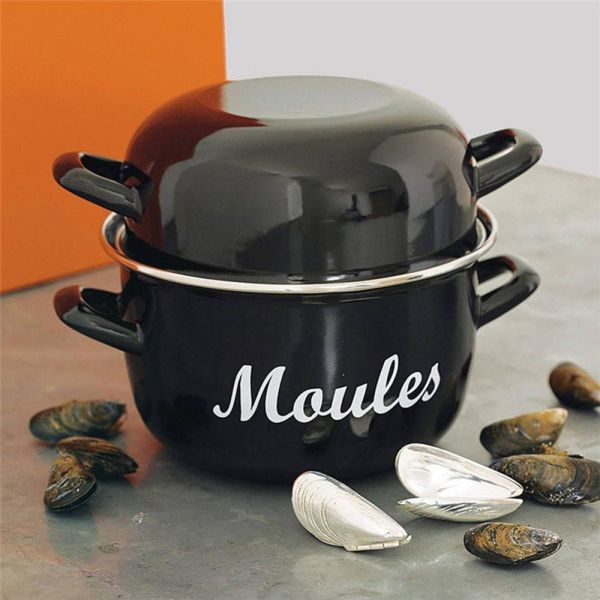 Non Stick Carbon Steel Enamel Mussel Set Casserole Pot Multi Function Customized Logo
