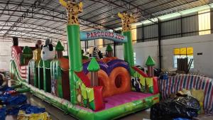 Wholesale Parcours Zoo Inflatable obstacle course bounce house 4x16x5m from china suppliers