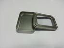 Silver Plain Mini Tin Cans , Square Clear Window Gift Containers