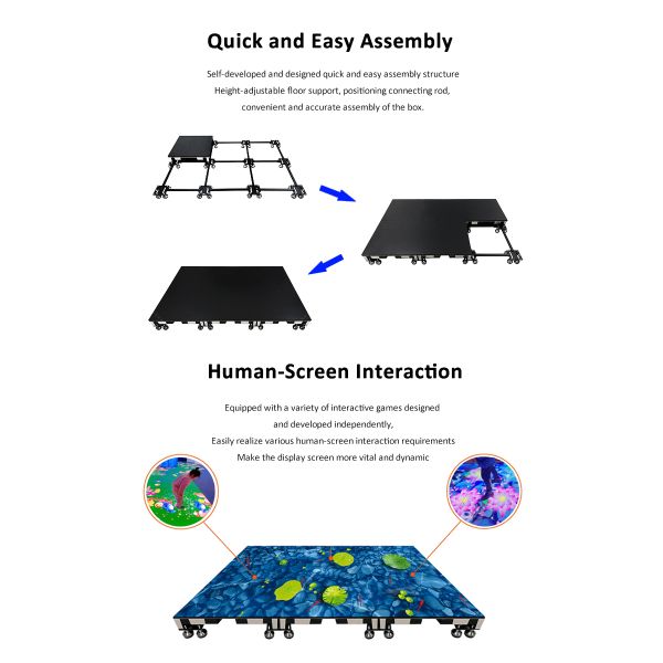 Shopping Mall Sensor Interaction Floor Standing Touch Stage LED Screen Dance Floor LED Display