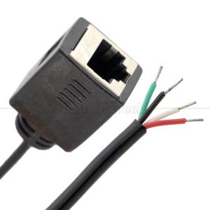 Wholesale Female RJ45 Socket to Open Tinned Soldering 4 Wires Bare End Pigtail Cable from china suppliers