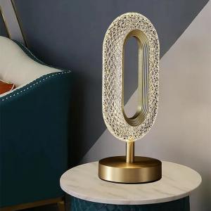 Wholesale Modern Bedroom Bedside Table Lamp Gold Acrylic Metal LED Table Lamp from china suppliers