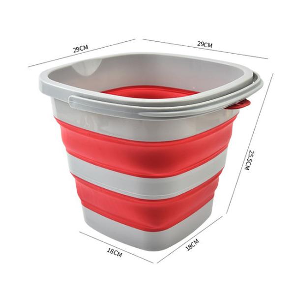 10L Portable Plastic Collapsible Cleaning Bucket With Handle Space Saving